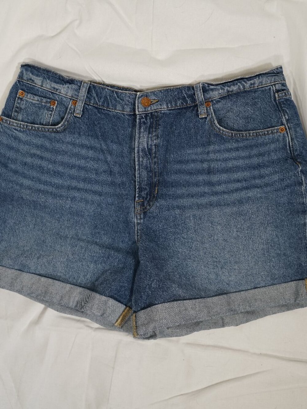 Boden Denim Shorts Womens US 14 Cuffed High Rise Jean Shorts Summer Casual